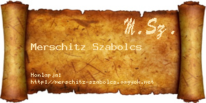 Merschitz Szabolcs névjegykártya